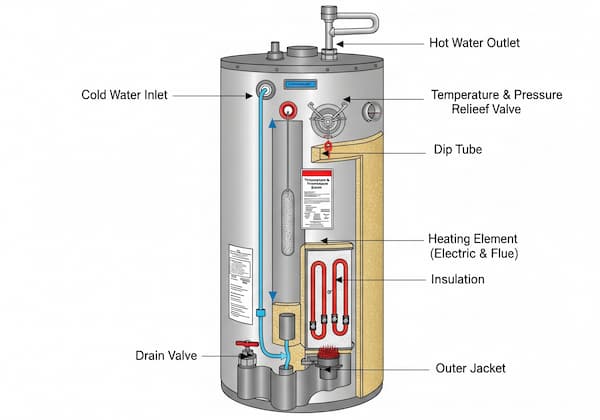 Diagram How Tanked Water Heaters Work